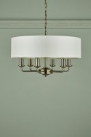 Laura Ashley Sorrento 6 Light Pendant Antique Brass with Ivory Shade