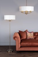Laura Ashley Sorrento 6 Light Pendant Antique Brass with Ivory Shade