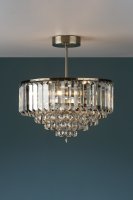 Laura Ashley Vienna 3lt Semi Flush Crystal & Antique Brass