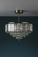 Laura Ashley Vienna 3lt Semi Flush Crystal & Antique Brass