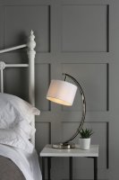 Laura Ashley Noah Table Lamp Brushed Chrome with White Shade