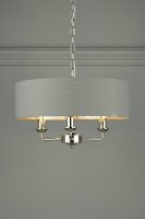 Laura Ashley Sorrento 3 Light Shadelier Polished Nickel with Charcoal Grey Shade