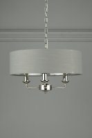 Laura Ashley Sorrento 3 Light Shadelier Polished Nickel with Charcoal Grey Shade