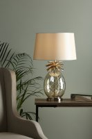 Laura Ashley Pineapple Large Table Lamp Champagne Cut Glass with Shade