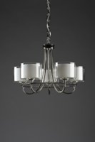 Laura Ashley Southwell 5lt Chandelier Polished Nickel & Glass Shades