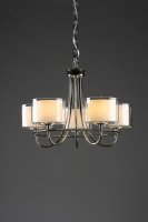 Laura Ashley Southwell 5lt Chandelier Polished Nickel & Glass Shades