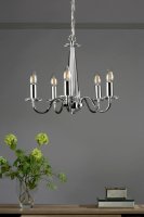 Laura Ashley Blake 5lt Chandelier Cut Glass & Polished Chrome