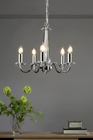 Laura Ashley Blake 5lt Chandelier Cut Glass & Polished Chrome