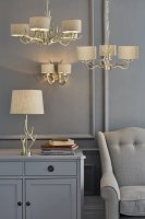 Laura Ashley Mulroy 3lt Antler Chandelier Champagne with Shades