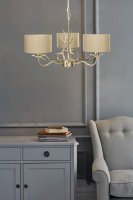 Laura Ashley Mulroy 3lt Antler Chandelier Champagne with Shades