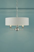 Laura Ashley Sorrento 3 Light Shadelier Polished Nickel with Silver Shade