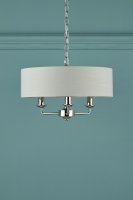 Laura Ashley Sorrento 3 Light Shadelier Polished Nickel with Silver Shade