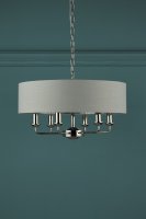 Laura Ashley Sorrento 6 Light Pendant Polished Nickel with Silver Shade