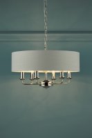 Laura Ashley Sorrento 6 Light Pendant Polished Nickel with Silver Shade