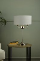 Laura Ashley Sorrento 3 Light Table Lamp Polished Nickel with Silver Shade