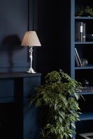 Laura Ashley Ellis Table Lamp Polished Chrome with Grey Shade