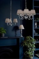 Laura Ashley Ellis Table Lamp Polished Chrome with Grey Shade