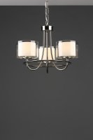 Laura Ashley Southwell 3lt Chandelier Polished Nickel & Glass Shades