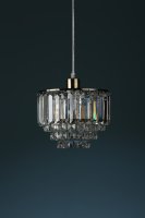 Laura Ashley Vienna Easy Fit Pendant Crystal & Antique Brass