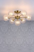 Laura Ashley Atherton 7lt Semi Flush Satin Brass Glass