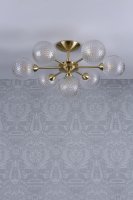 Laura Ashley Atherton 7lt Semi Flush Satin Brass Glass