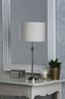 Laura Ashley Highgrove Table Lamp Polished Nickel with Shade