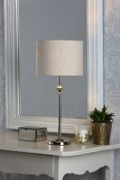 Laura Ashley Highgrove Table Lamp Polished Nickel with Shade