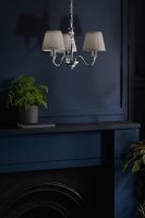 Laura Ashley Ellis 3lt Pendant Polished Chrome with Shades