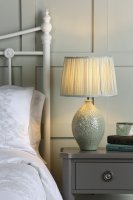 Laura Ashley Picardie Ceramic Table Lamp Green Polished Chrome Base Only