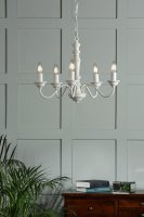 Laura Ashley Tate 5lt Pendant Distressed Off White Fitting Only