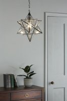 Laura Ashley Large Star Pendant Silver Glass