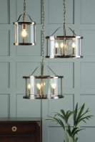 Laura Ashley Harrington 5 Light Pendant Antique Brass & Glass