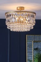 Laura Ashley Rhosill 3 Light Semi Flush Glass & Antique Brass