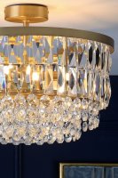 Laura Ashley Rhosill 3 Light Semi Flush Glass & Antique Brass