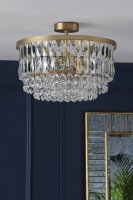Laura Ashley Rhosill 3 Light Semi Flush Glass & Antique Brass