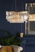 Laura Ashley Rhosill 4 Light Pendant Glass & Antique Brass