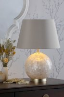 Laura Ashley Mathern Table Lamp Cream Shell & Champagne with Shade