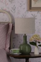 Laura Ashley Padley Table Lamp Green Ceramic & Antique Brass with Shade