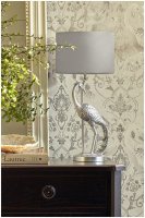 Laura Ashley Tregaron Heron Table Lamp Silver with Shade