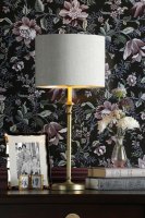 Laura Ashley Highgrove Table Lamp Matt Antique Brass with Shade