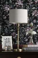 Laura Ashley Highgrove Table Lamp Matt Antique Brass with Shade