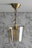 Laura Ashley Ockley Single Pendant Antique Brass and Champagne Glass