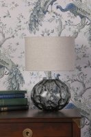 Laura Ashley Elderdale Table Lamp Smoked Glass & Polished Chrome with Shade
