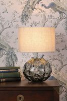 Laura Ashley Elderdale Table Lamp Smoked Glass & Polished Chrome with Shade