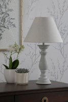 Laura Ashley Chedworth Table Lamp Concrete & Polished Nickel with Shade
