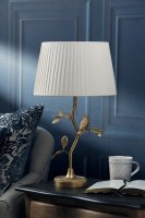 Laura Ashley Egelton Table Lamp Aged Brass and Taupe with Shade
