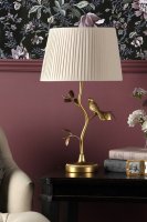 Laura Ashley Egelton Table Lamp Aged Brass and Taupe with Shade