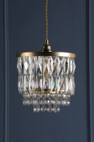 Laura Ashley Rhosill Easy Fit Pendant Crystal and Antique Brass