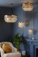 Laura Ashley Rhosill Easy Fit Pendant Crystal and Antique Brass