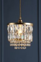 Laura Ashley Rhosill Easy Fit Pendant Crystal and Antique Brass